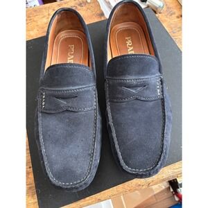 Prada Navy Suede Loafers Men's